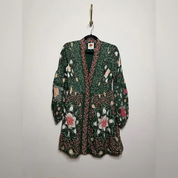 FARM Rio Green Pineapple Garden Long Sleeve Mini Dress - Picture 4 of 6